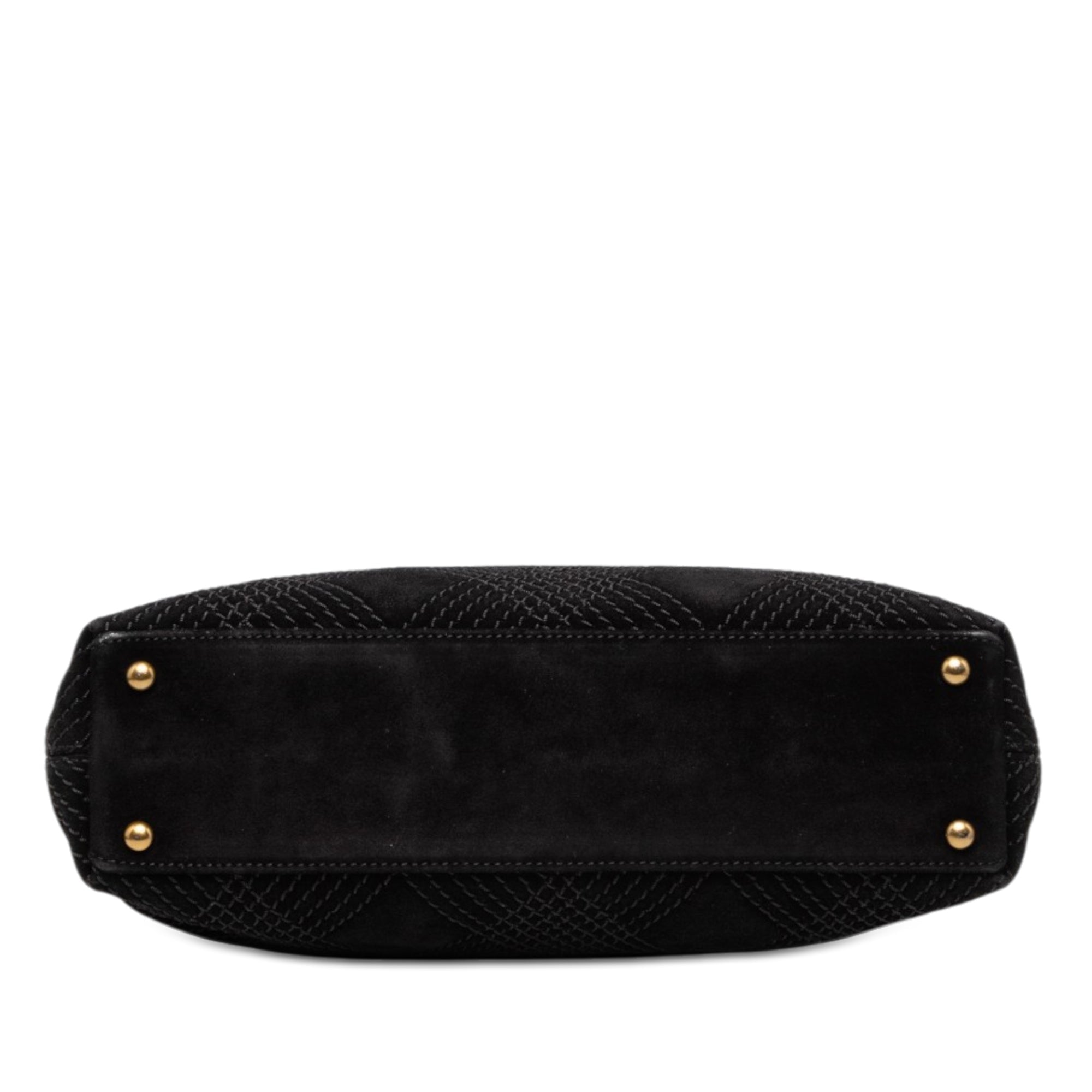 Chanel CC Surpiqué Daim Cabas