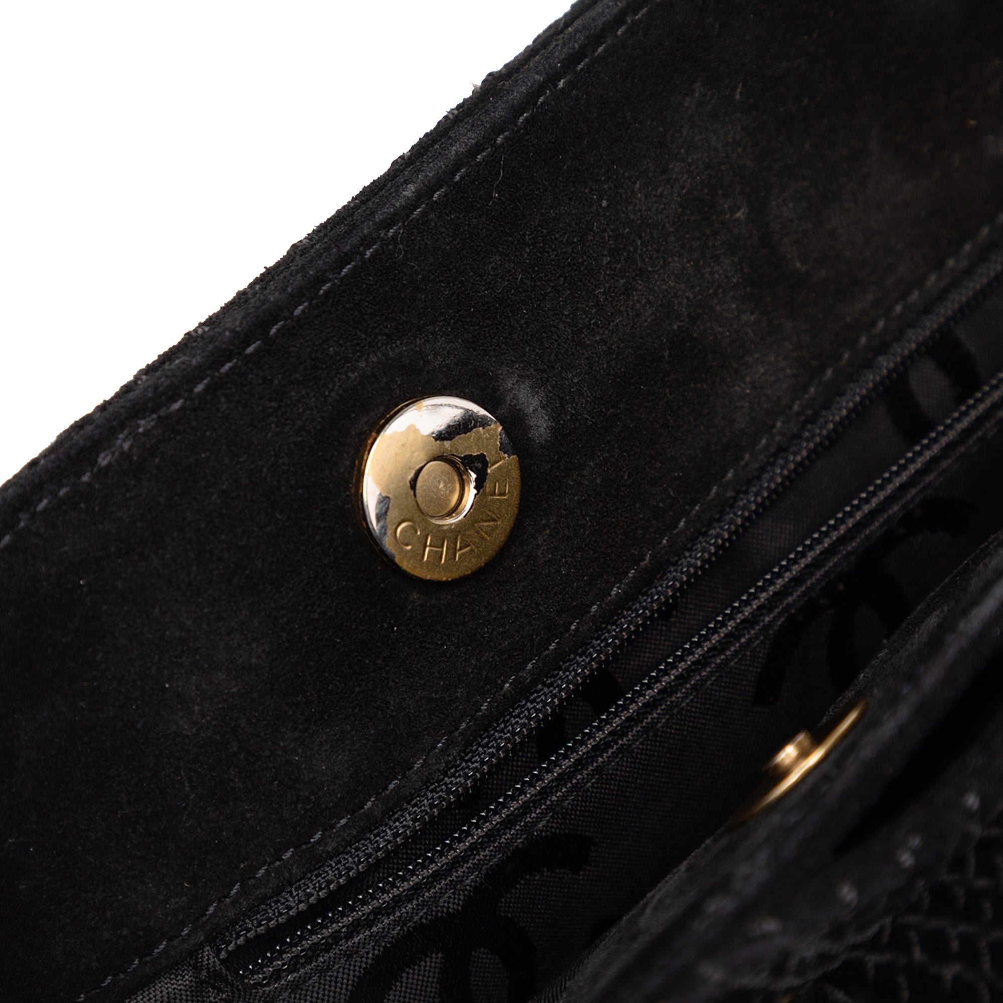 Chanel CC Surpiqué Daim Cabas