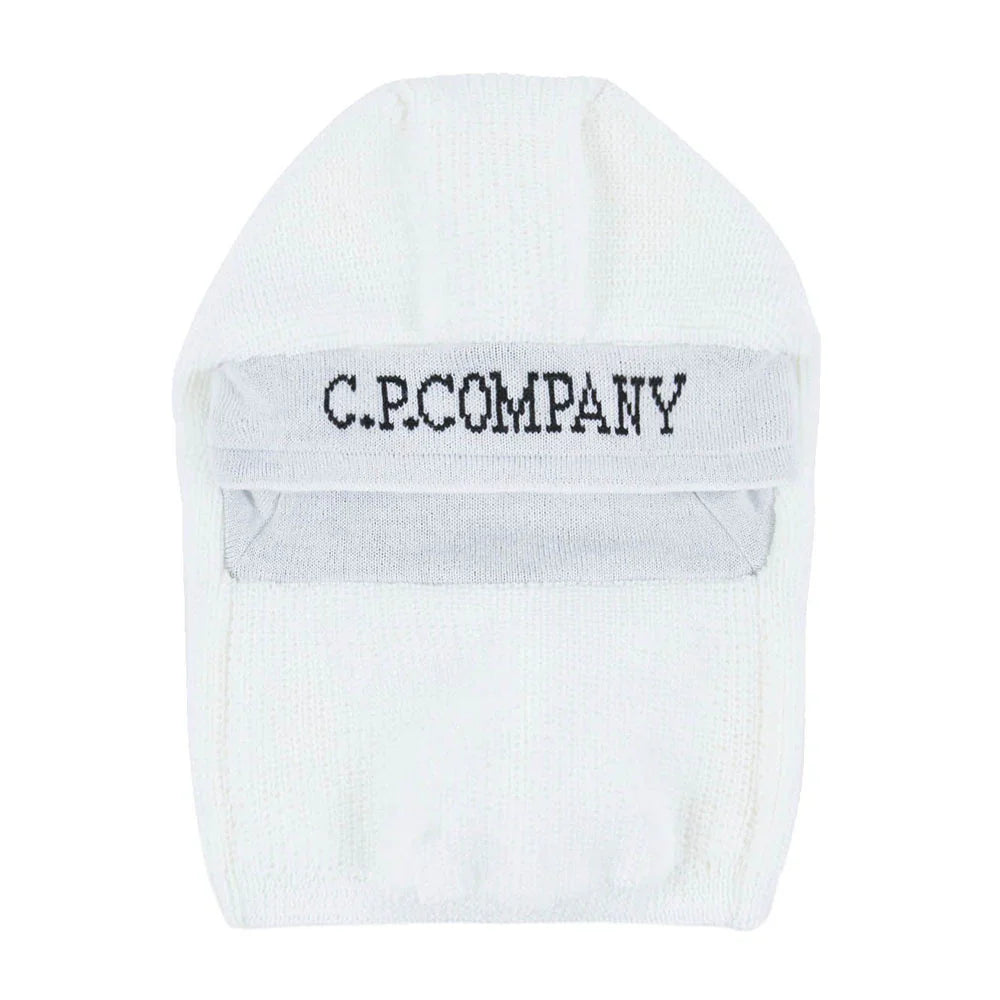 Cp Company Extra Fine Merino Wool Balaclava in White