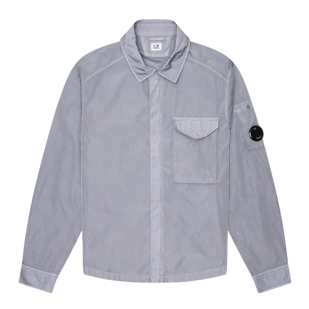 Cp Company 095A Chrome-R Full Zip Overshirt in Lavender with Certi logo