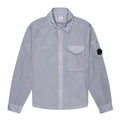 Cp Company 095A Chrome-R Full Zip Overshirt in Lavender with Certi logo