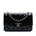 Chanel CC Matelassé Cuir verni Brilliant Wallet on Chain