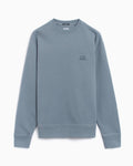Cp Company Brushed Emerised Resist Dyed Embroidered Logo Sweatshirt In Flint Stone