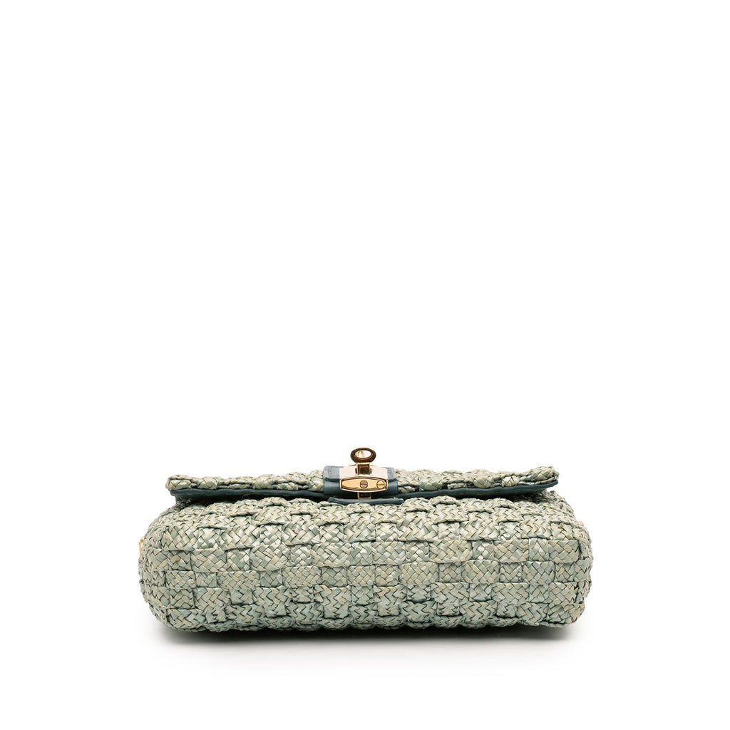 Dolce & Gabbana Cuir à finitions Woven Raffia Padlock Sac porté croisé
