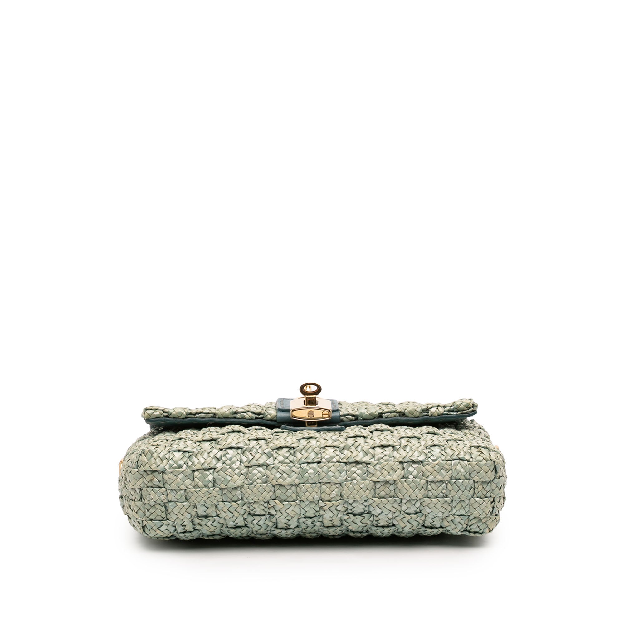 Dolce & Gabbana Cuir à finitions Woven Raffia Padlock Sac porté croisé
