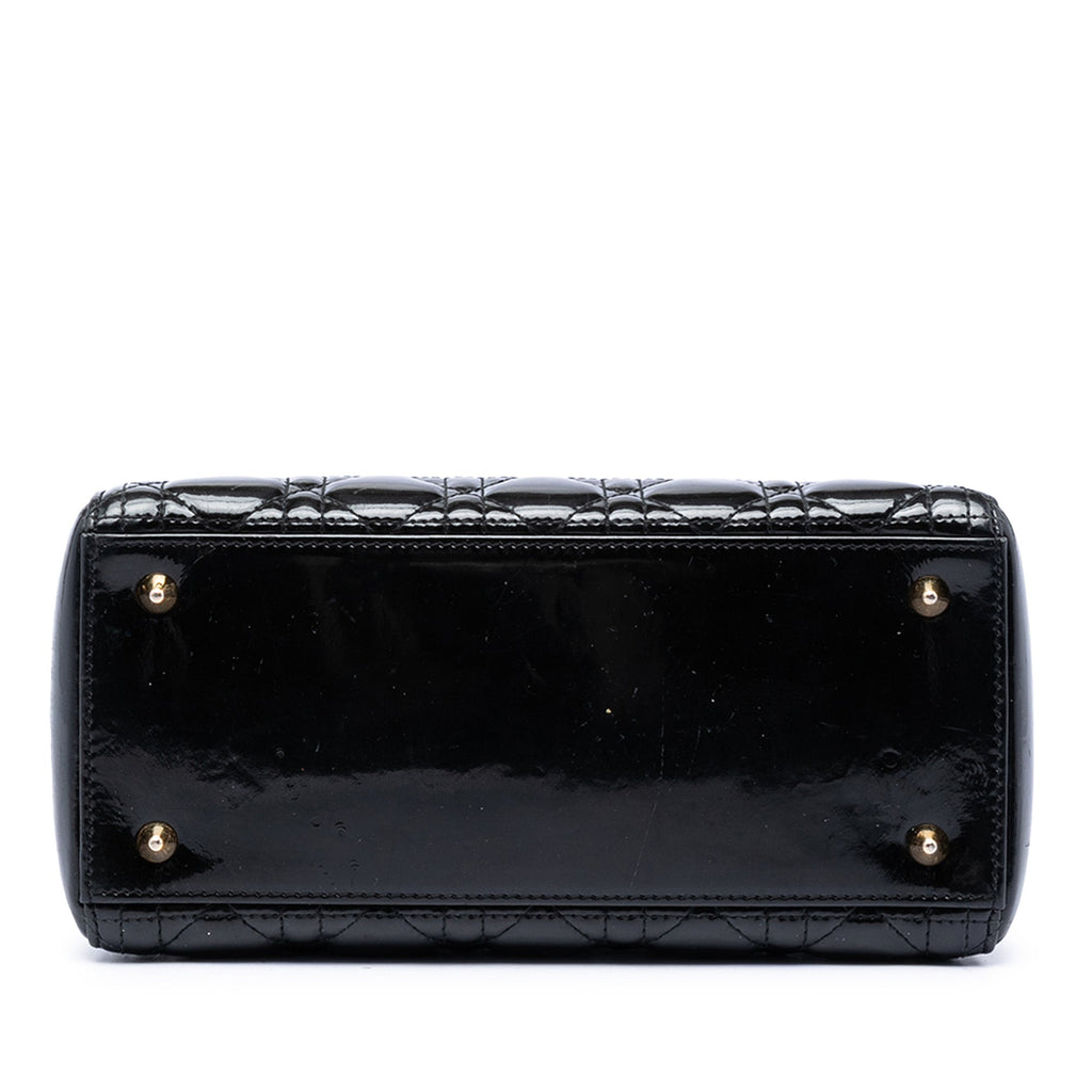 Dior Medium Cuir verni Cannage Lady Dior