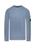 Cp Company Brushed Emerised Resist Dyed Lens Sweatshirt In Flint Stone