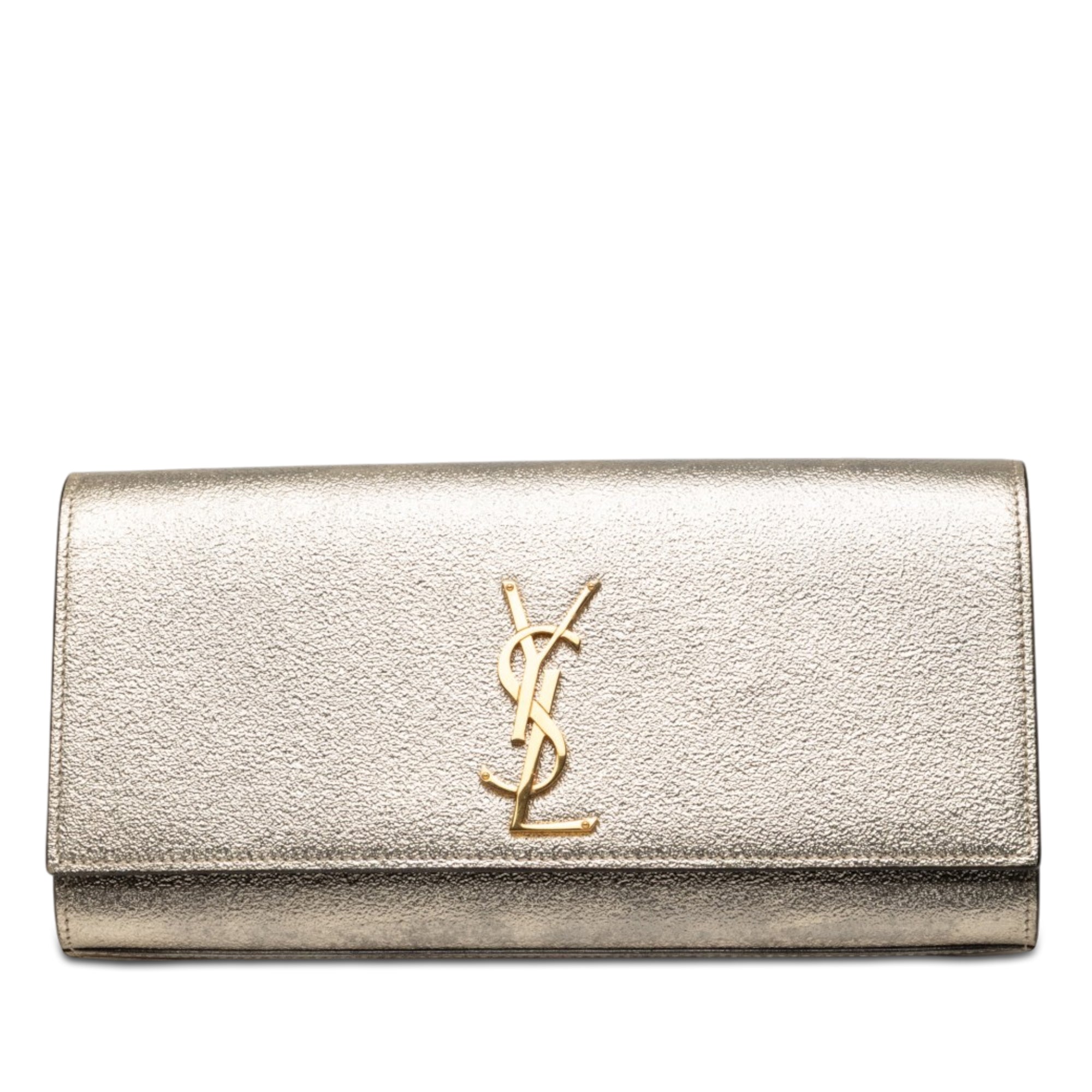 Saint Laurent Metallic Cuir de veau Cassandre Pochette