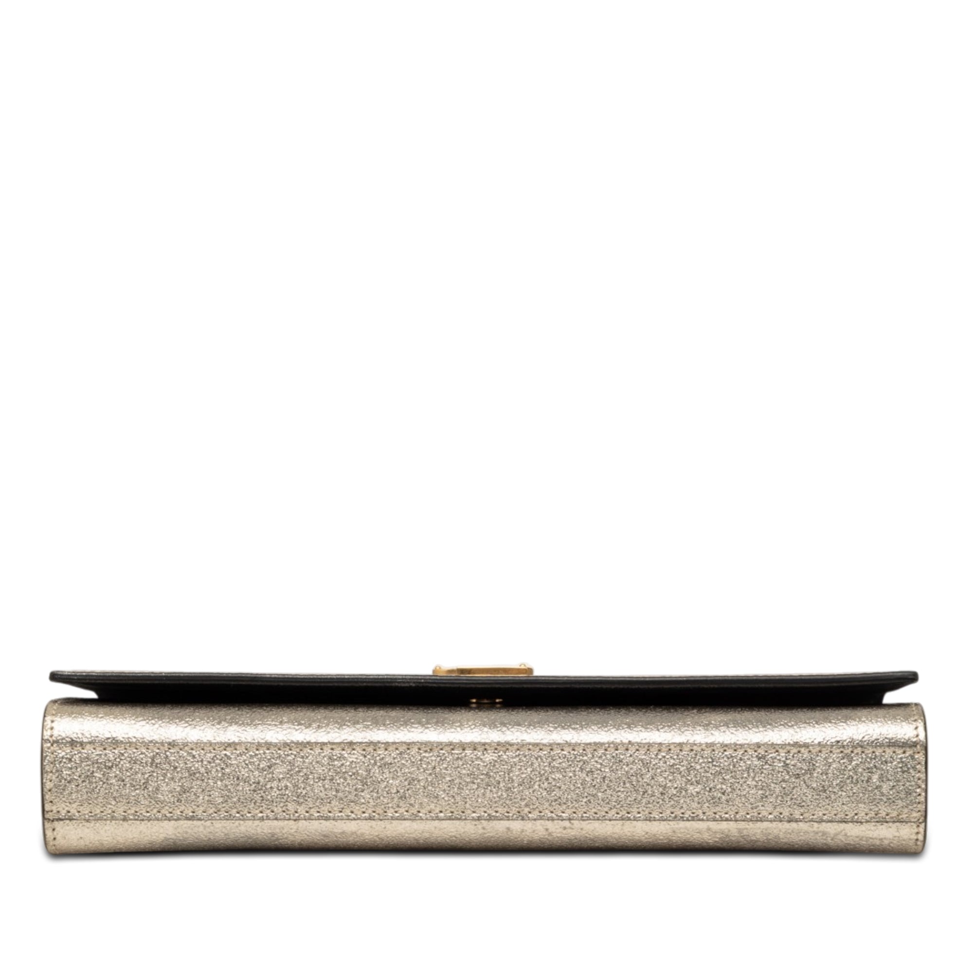 Saint Laurent Metallic Cuir de veau Cassandre Pochette