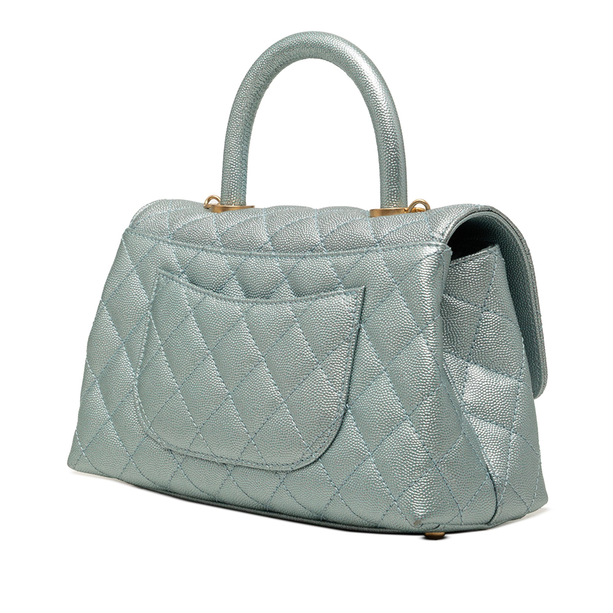 Chanel Mini Metallic Caviar Coco sac à anse supérieure