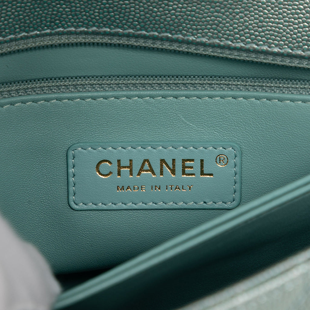 Chanel Mini Metallic Caviar Coco sac à anse supérieure
