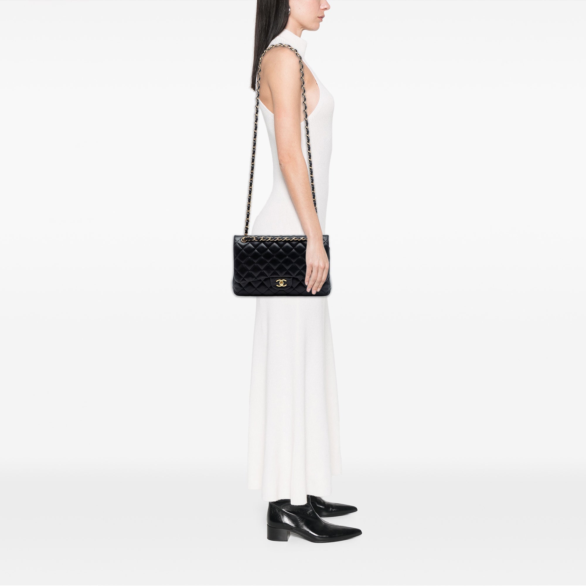 Chanel Jumbo Classic Cuir d’agneau Double rabat