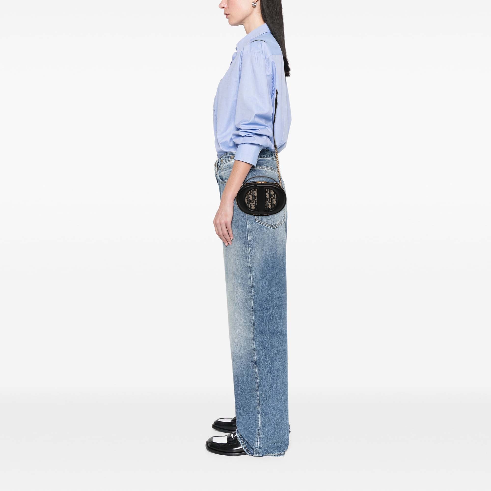 Dior Cuir et Oblique Toile CD Oval Sac caméra
