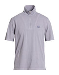 Cp Company 291A Half Zip Polo Shirt In Lavender with Certilogo