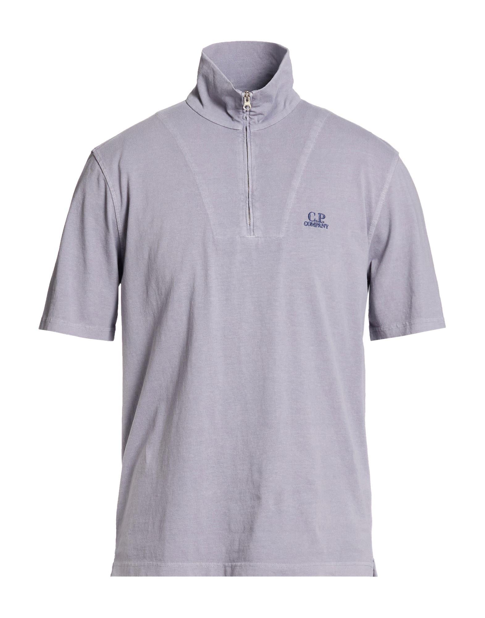Cp Company 291A Half Zip Polo Shirt In Lavender with Certilogo