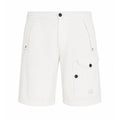 Cp Company Microreps No Peach Logo Bermuda Cargo Shorts In White With Certilogo