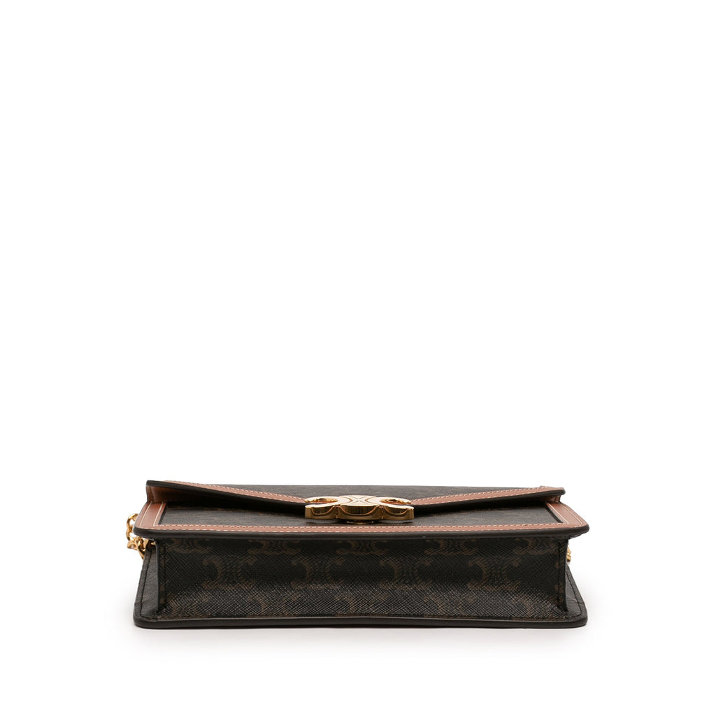 Celine Triomphe Coated Toile Margo Wallet on Chain