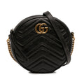 Gucci Mini GG Marmont Matelasse Cuir Rond Sac porté croisé