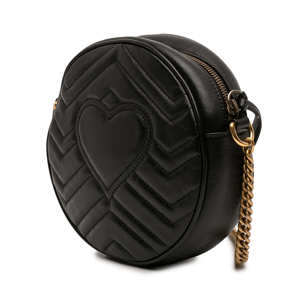 Gucci Mini GG Marmont Matelasse Cuir Rond Sac porté croisé