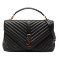 Saint Laurent Large Chevron Sheepskin Monogram College Sac