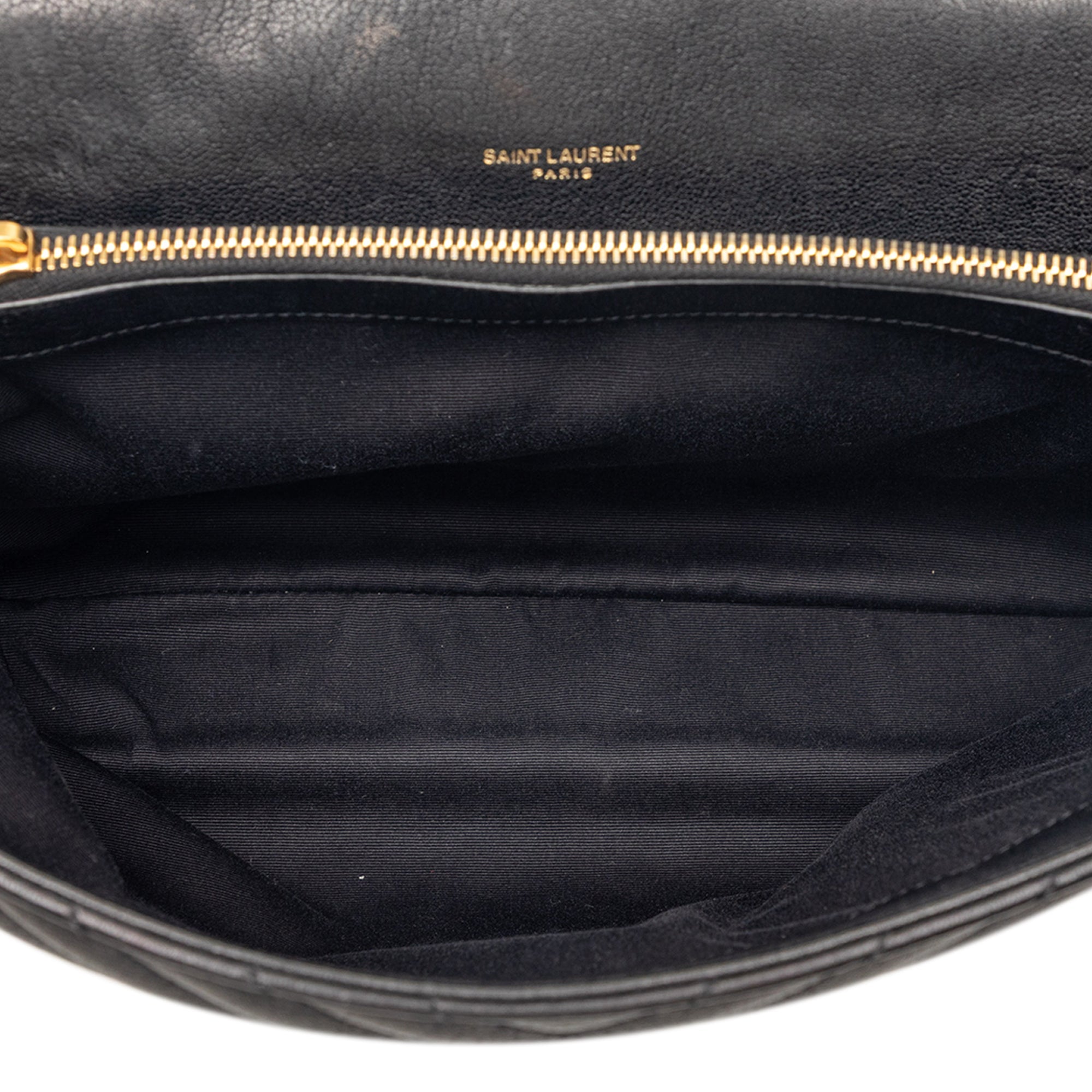 Saint Laurent Large Chevron Sheepskin Monogram College Sac