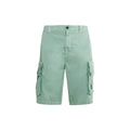 Cp Company 295a Lens Twill Stretch Cargo Shorts in Green Bay