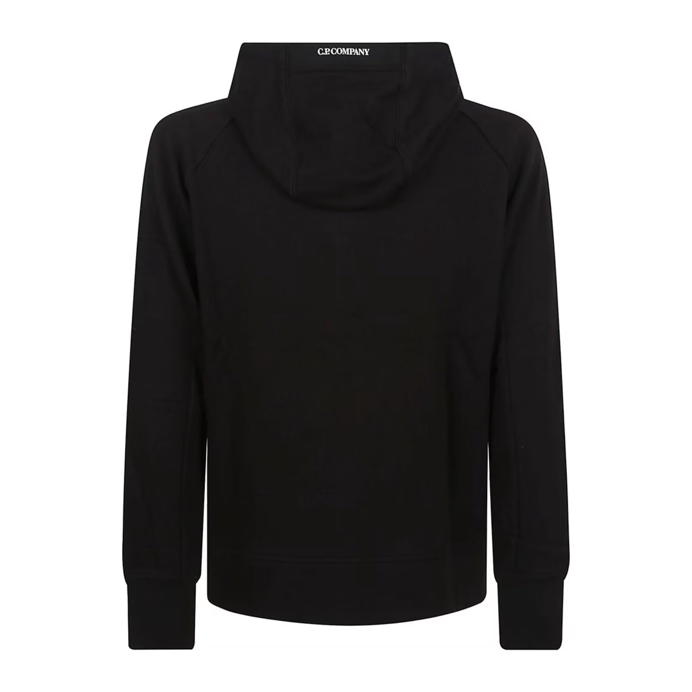 Cp Company 025A Diagonal Raised Lens Full Zip Hoodie In Black