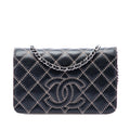 Chanel Surpiqué CC Matelassé Cuir de veau Wallet on Chain