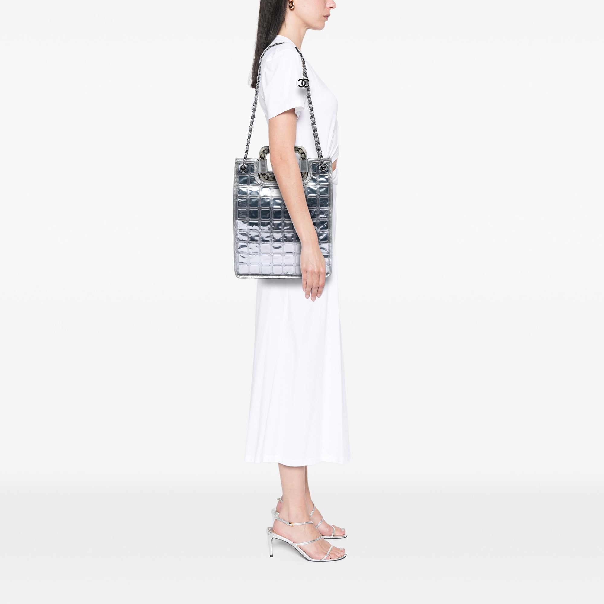 Chanel CC Vinyl Ice Cube Shopper Cabas