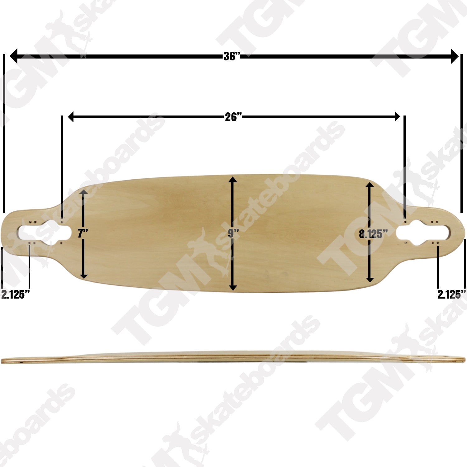 Moose Longboard Complete 9" x 36" Drop Through Stained Green