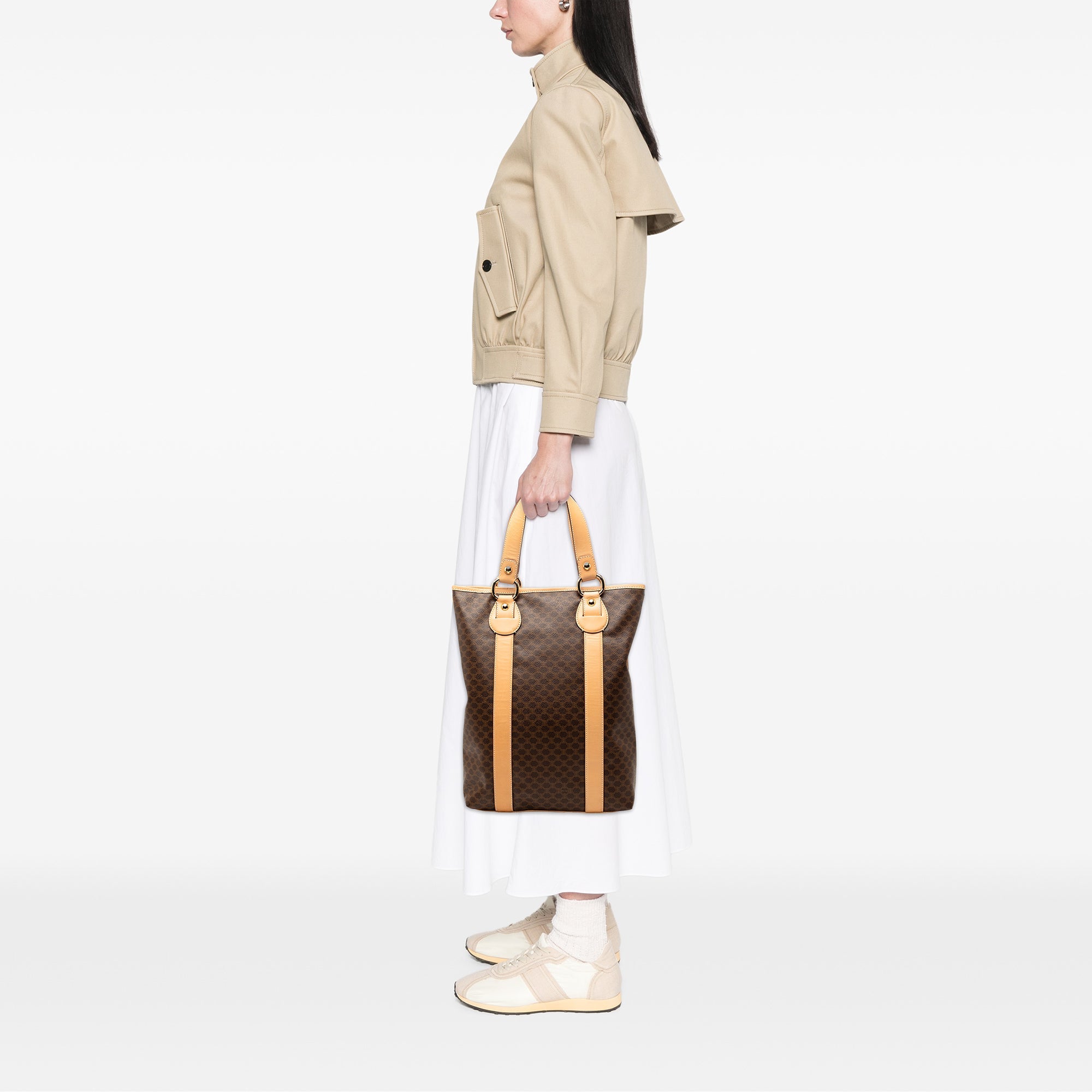 Celine Macadam Coated Toile Cabas vertical