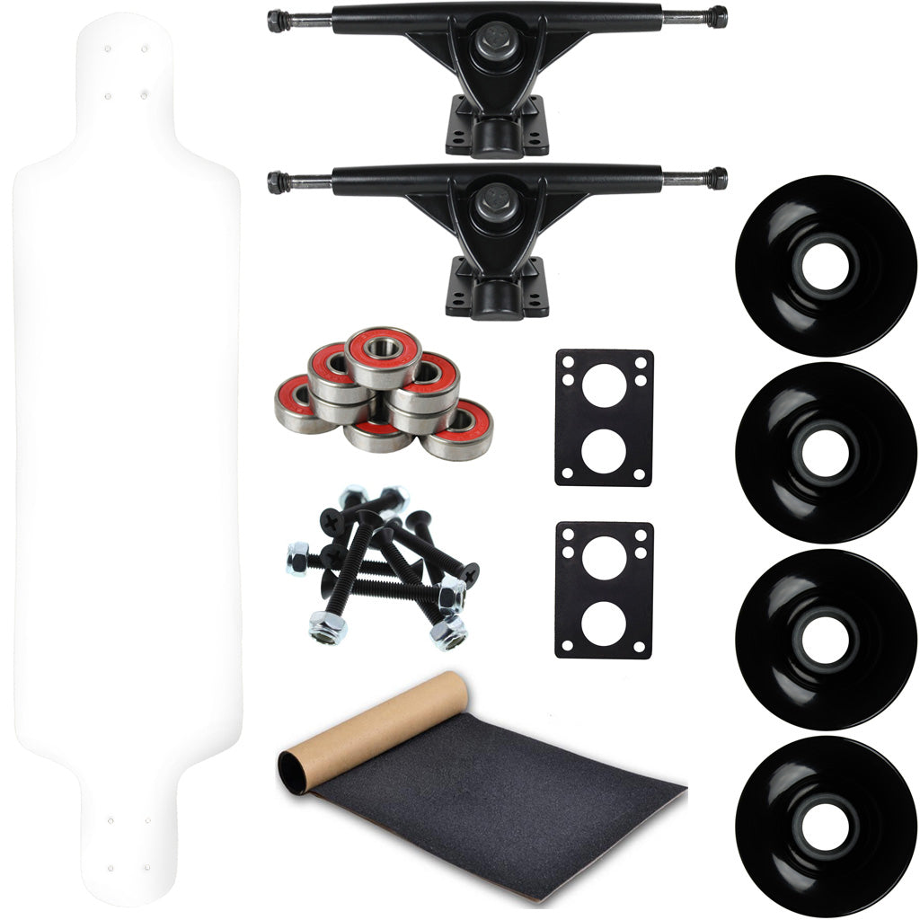 Moose Longboard Complete 10" x 39.8" Drop Down White