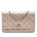 Chanel CC Matelassé Metallic Fabric Wallet on Chain