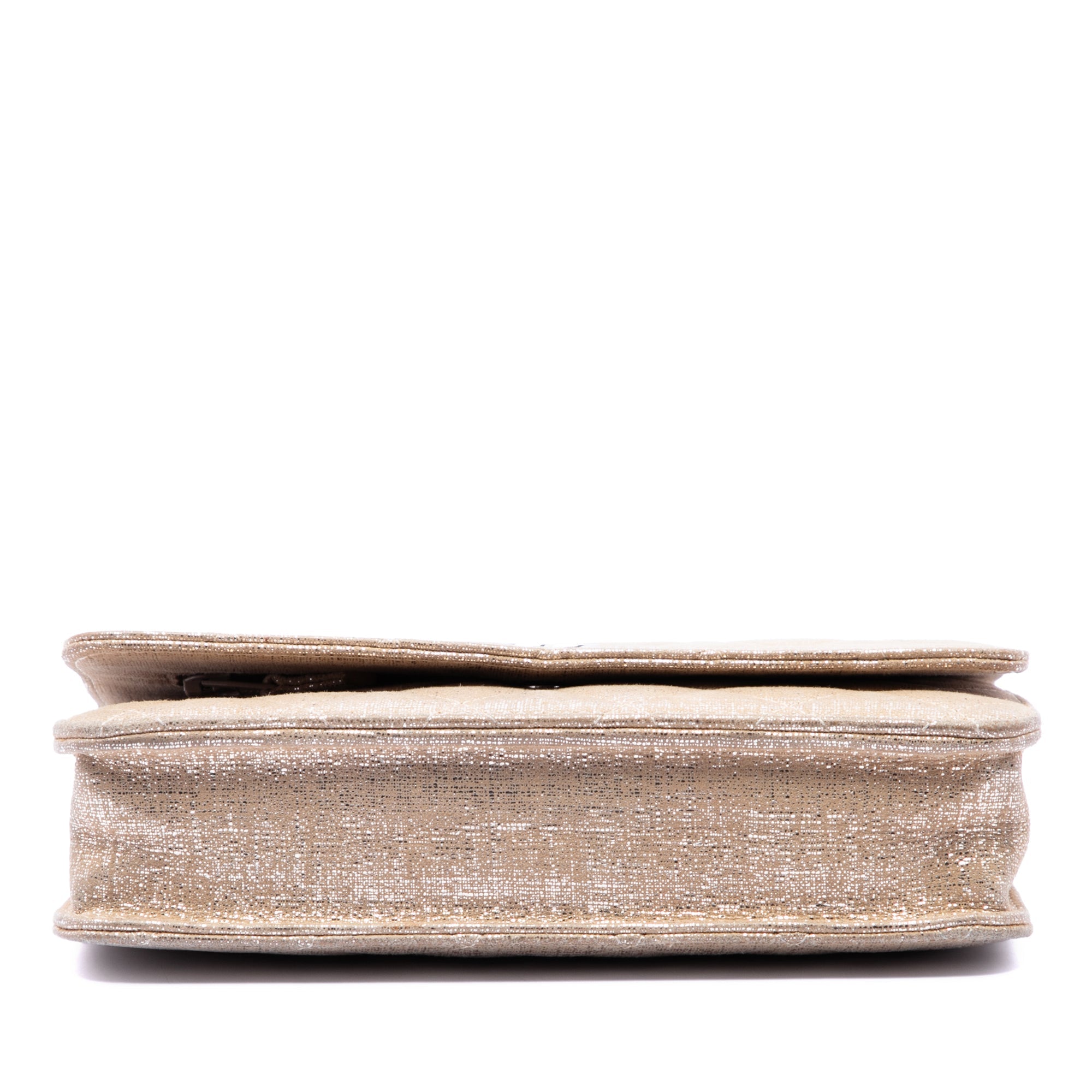 Chanel CC Matelassé Metallic Fabric Wallet on Chain