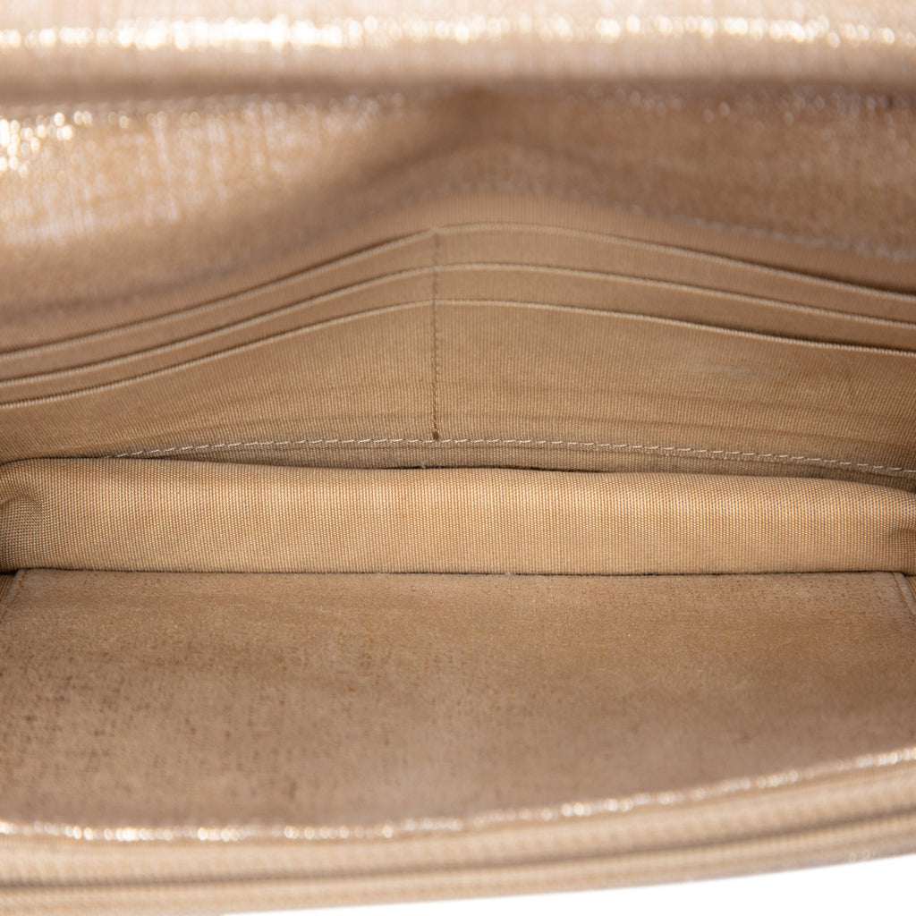Chanel CC Matelassé Metallic Fabric Wallet on Chain