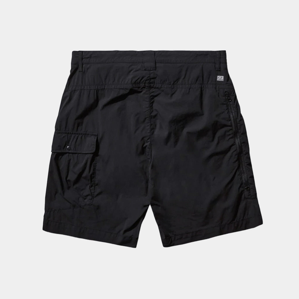 Cp Company 111A 50 Fili Lens Cargo Shorts In Black