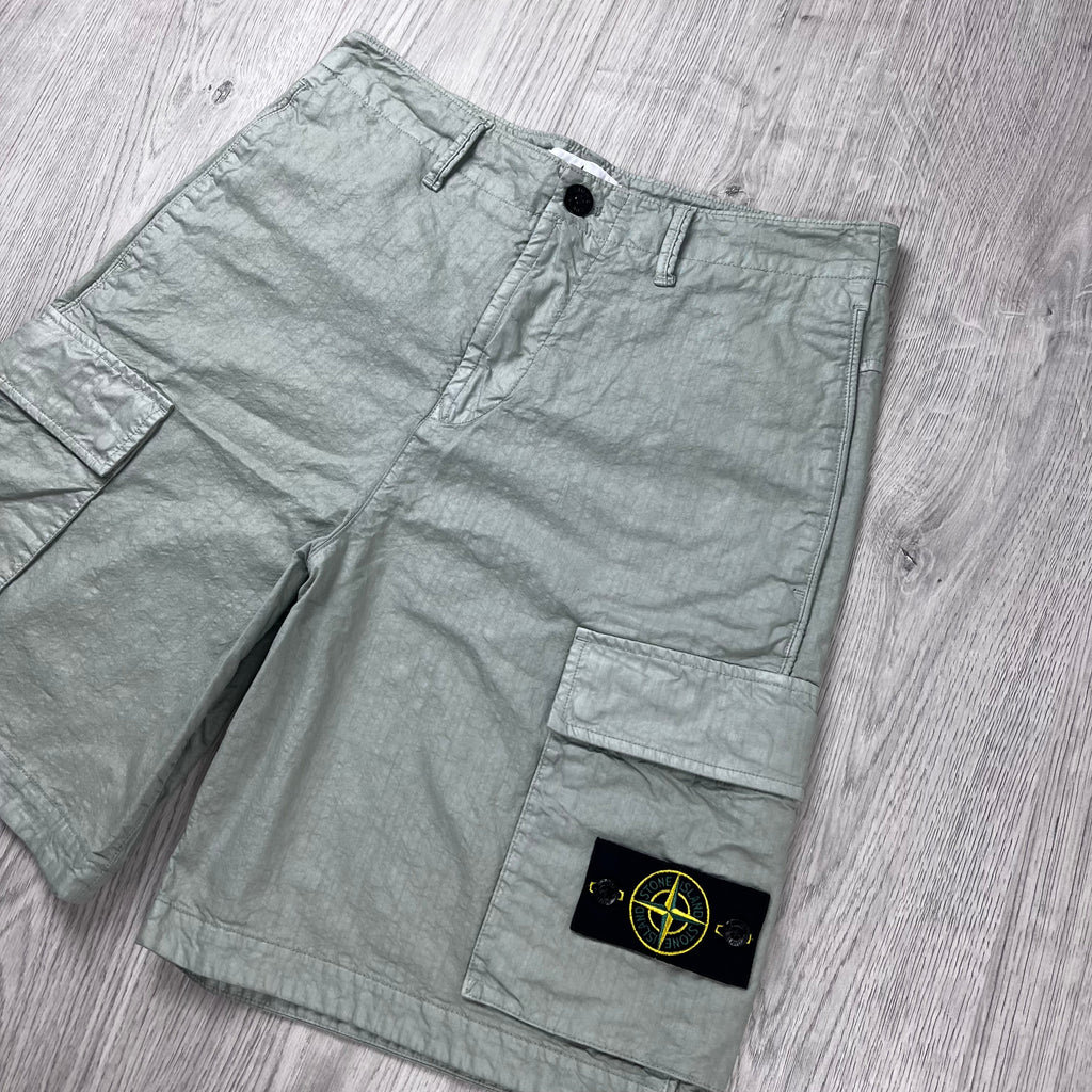 Stone Island 'Panama' Cargo Shorts - Sage