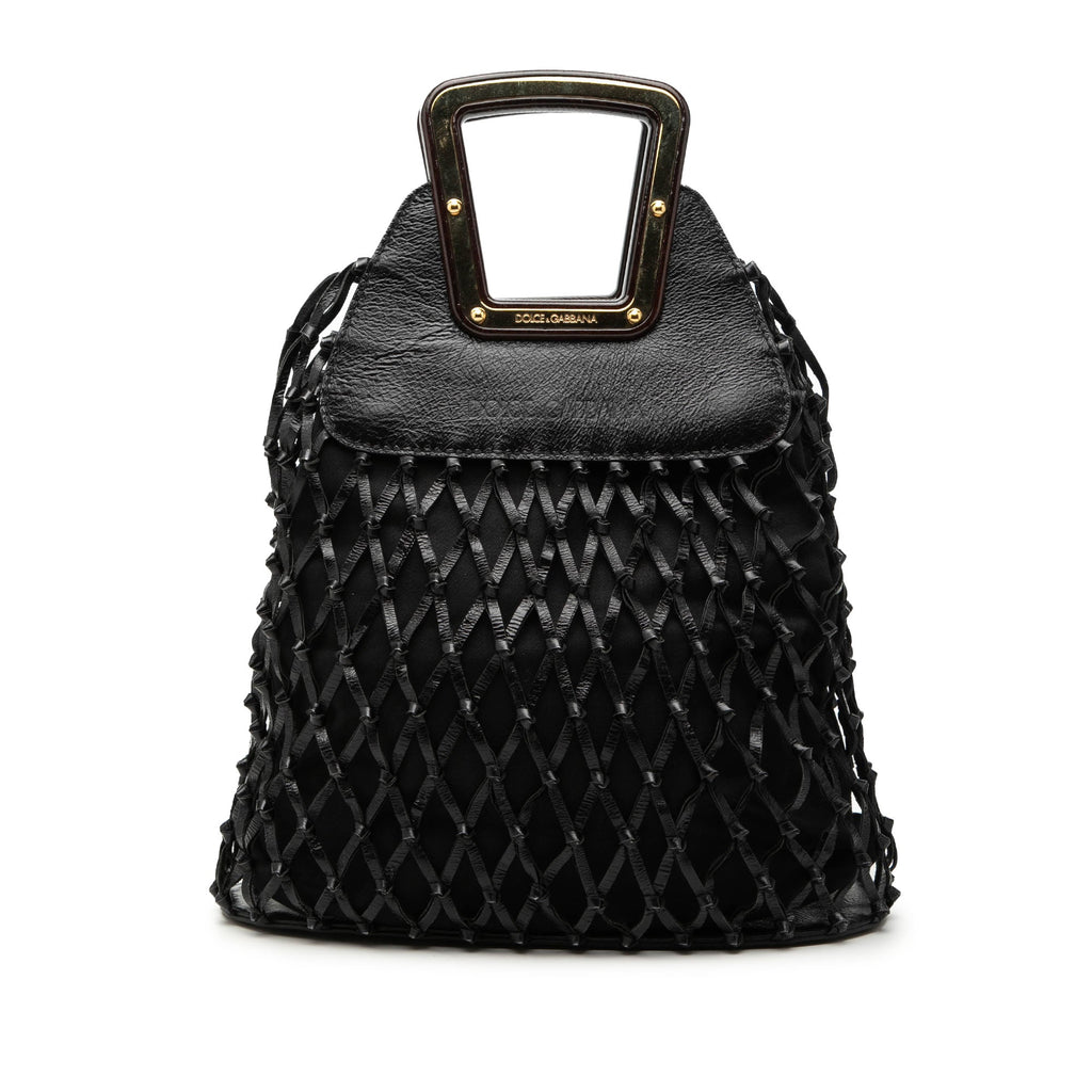 Dolce & Gabbana Woven Cuir Net Handle Sac
