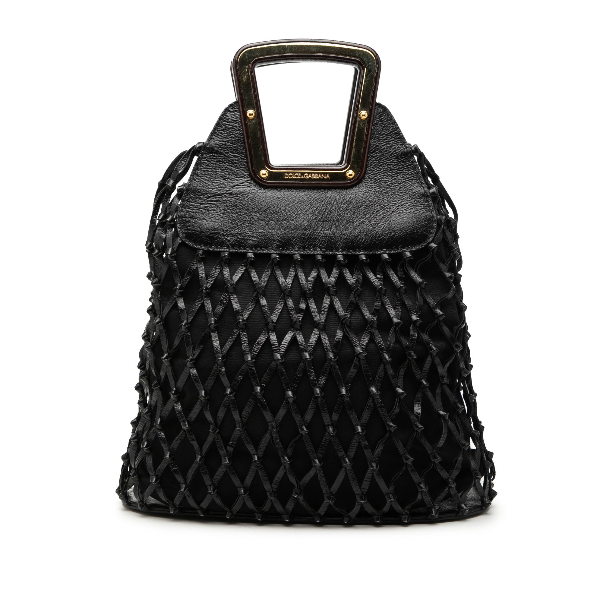 Dolce & Gabbana Woven Cuir Net Handle Sac