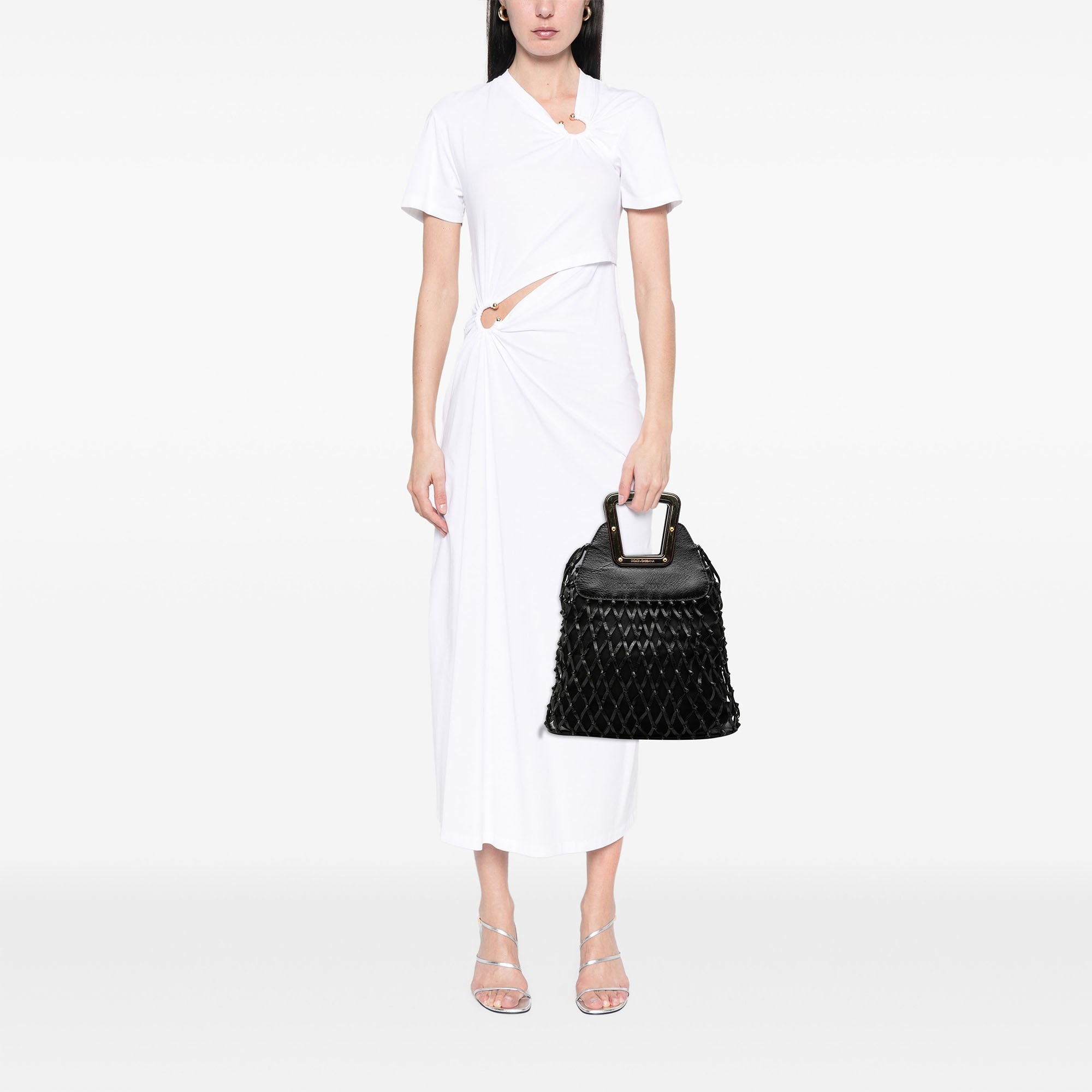 Dolce & Gabbana Woven Cuir Net Handle Sac