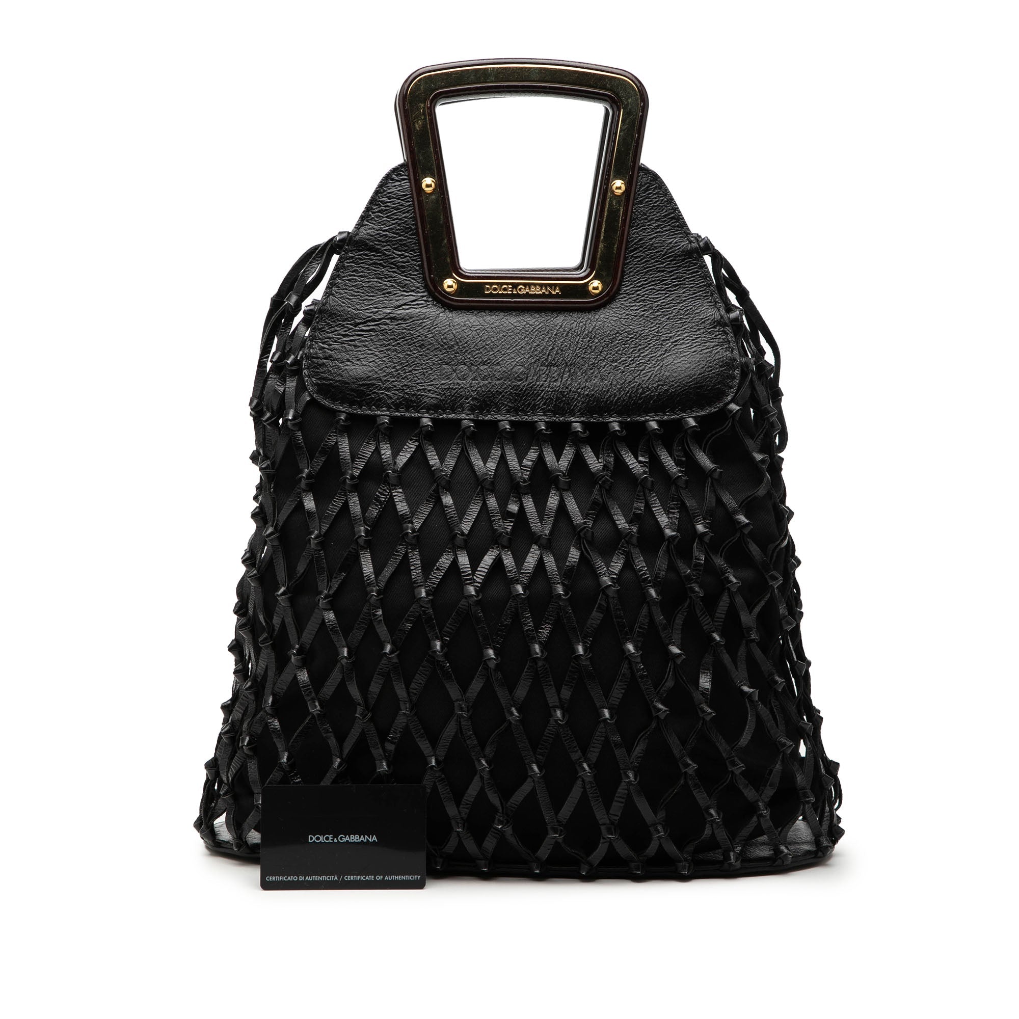 Dolce & Gabbana Woven Cuir Net Handle Sac