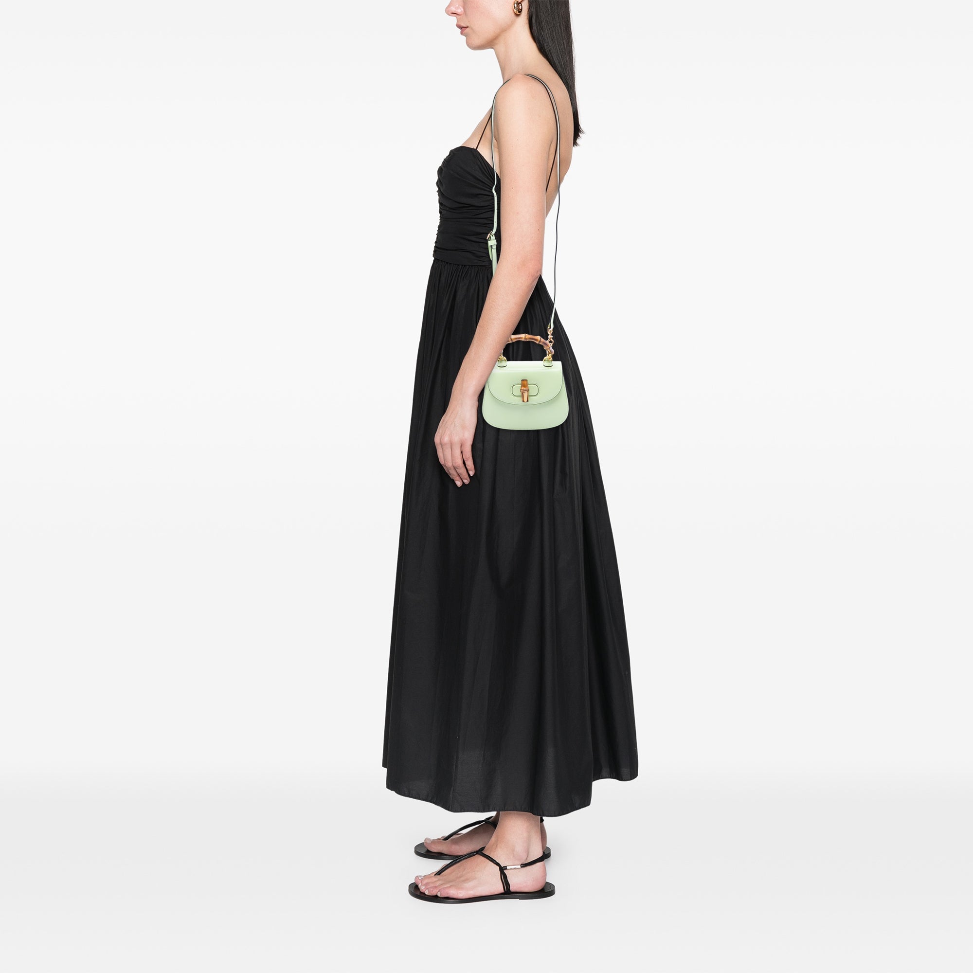 Gucci Mini Cuir de veau Web 1947 Bamboo sac à anse supérieure