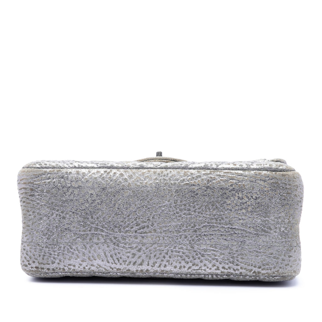 Chanel Chevron Metallic Textured Cuir de veau Reissue 2.55 Double rabat 224