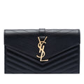Saint Laurent Cuir d’agneau Chevron Monogram Pochette