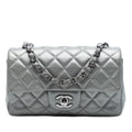 Chanel Mini Rectangular Classic Metallic Cuir d’agneau Simple rabat
