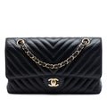 Chanel Medium Classic Chevron Cuir d’agneau Double rabat