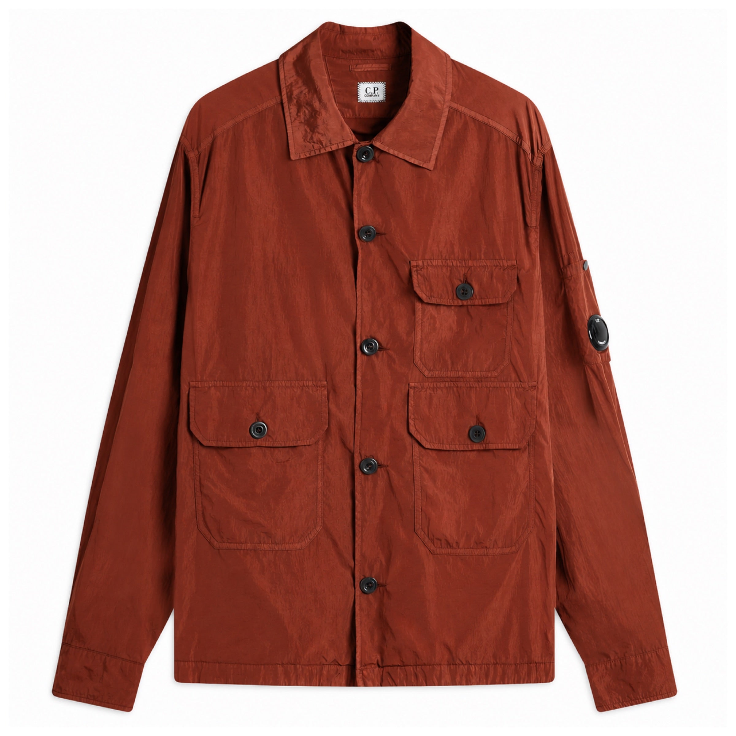 Cp Company 013A Chrome-R Full Button Lens Overshirt In Sable