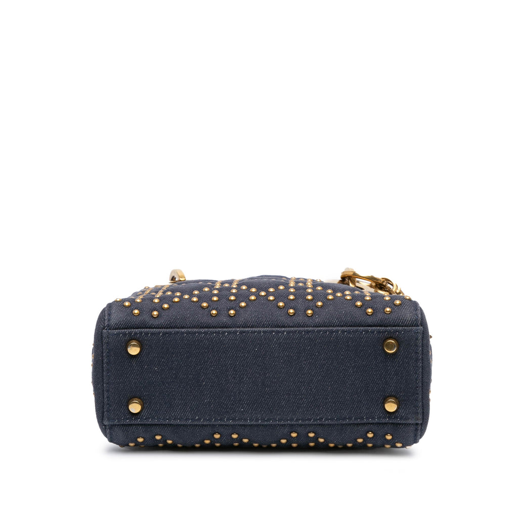 Dior Mini Jean Cannage clouté Supple Lady Dior