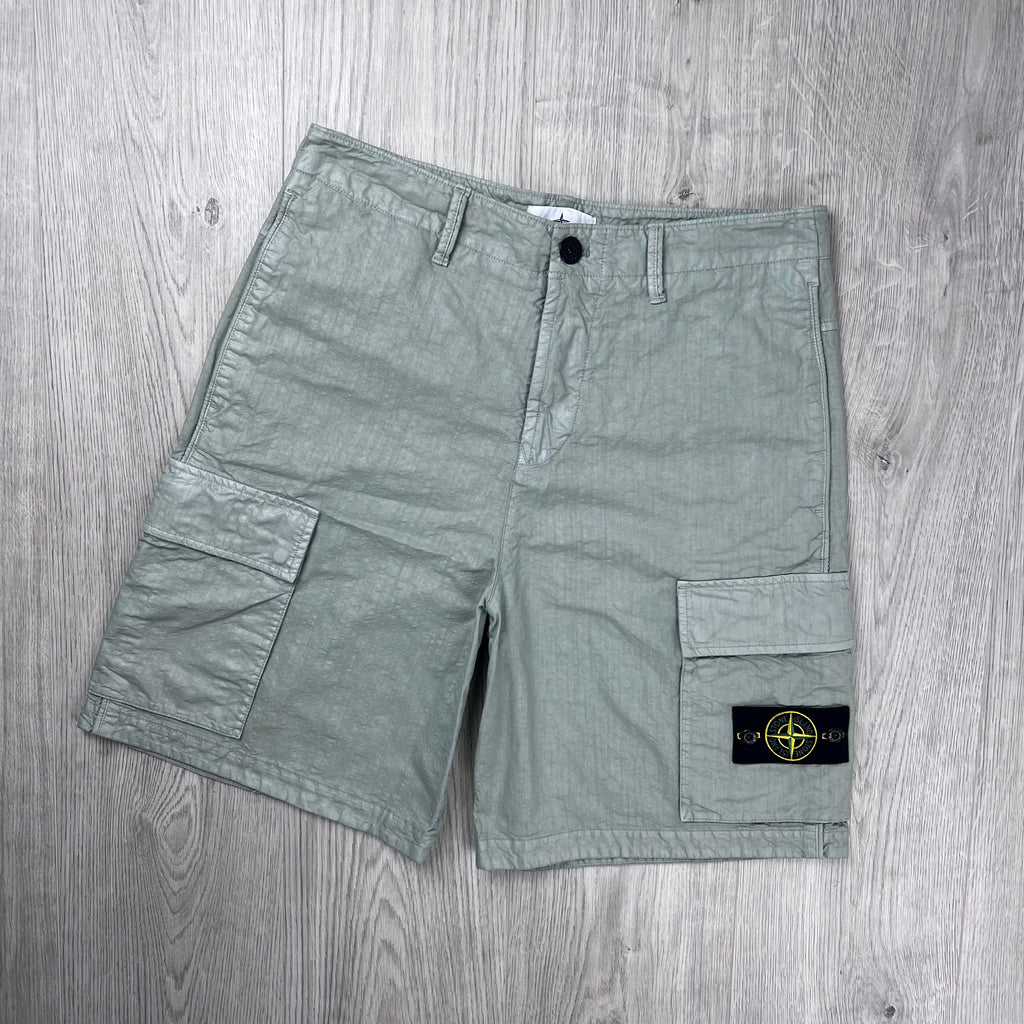 Stone Island 'Panama' Cargo Shorts - Sage