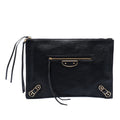 Balenciaga Medium Cuir de chèvre Motocross Classic Metallic Edge Pochette
